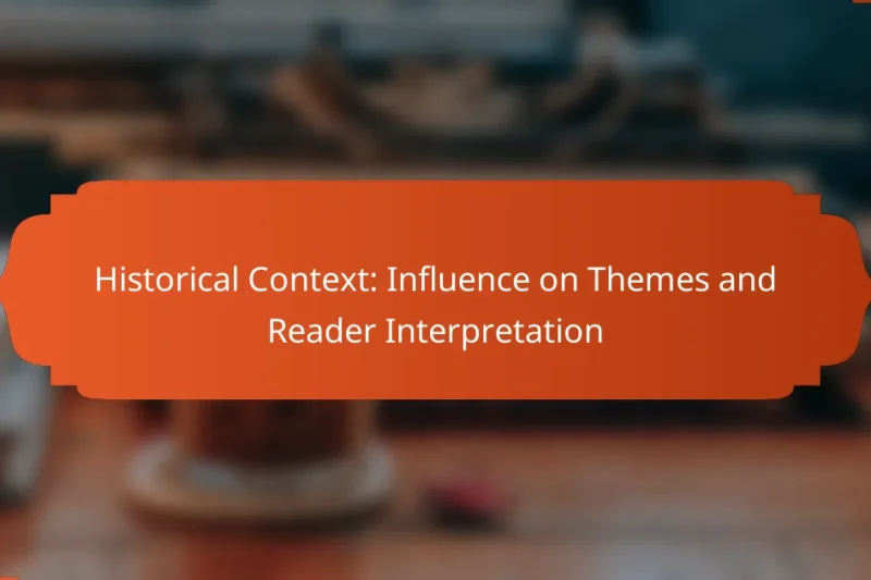 Historical Context: Influence on Themes and Reader Interpretation