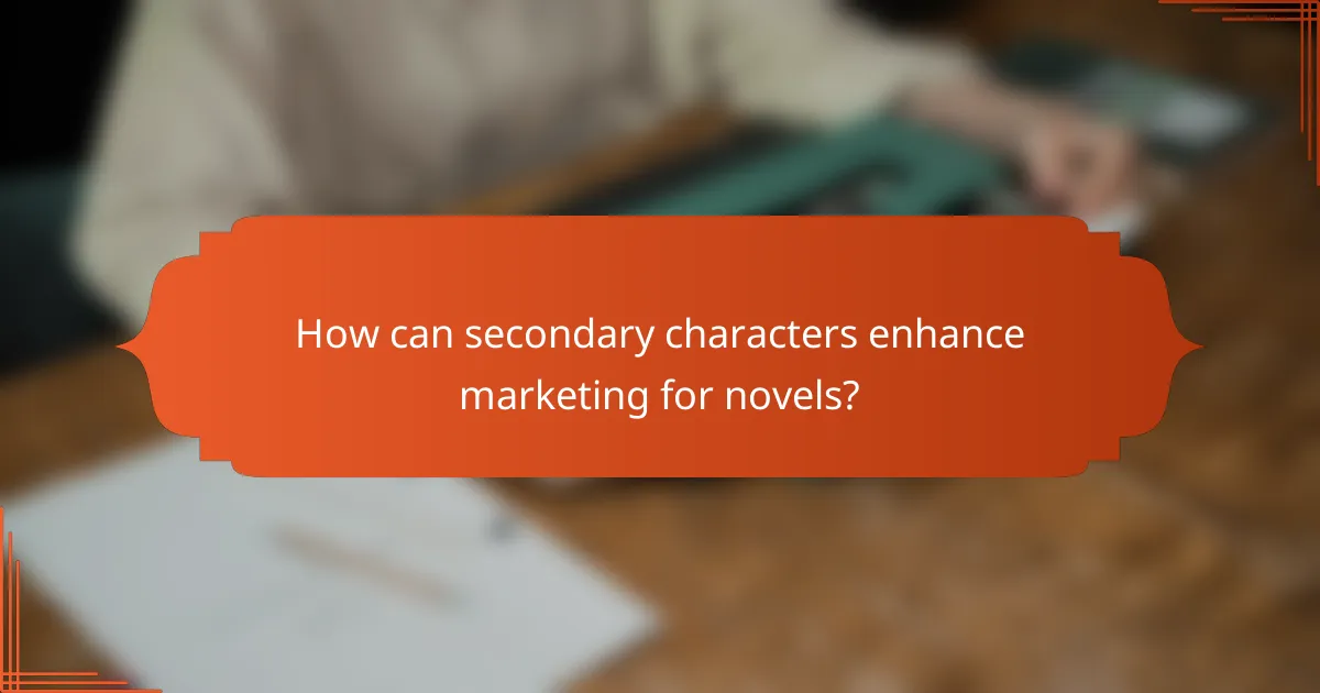 How can secondary characters enhance marketing for novels?