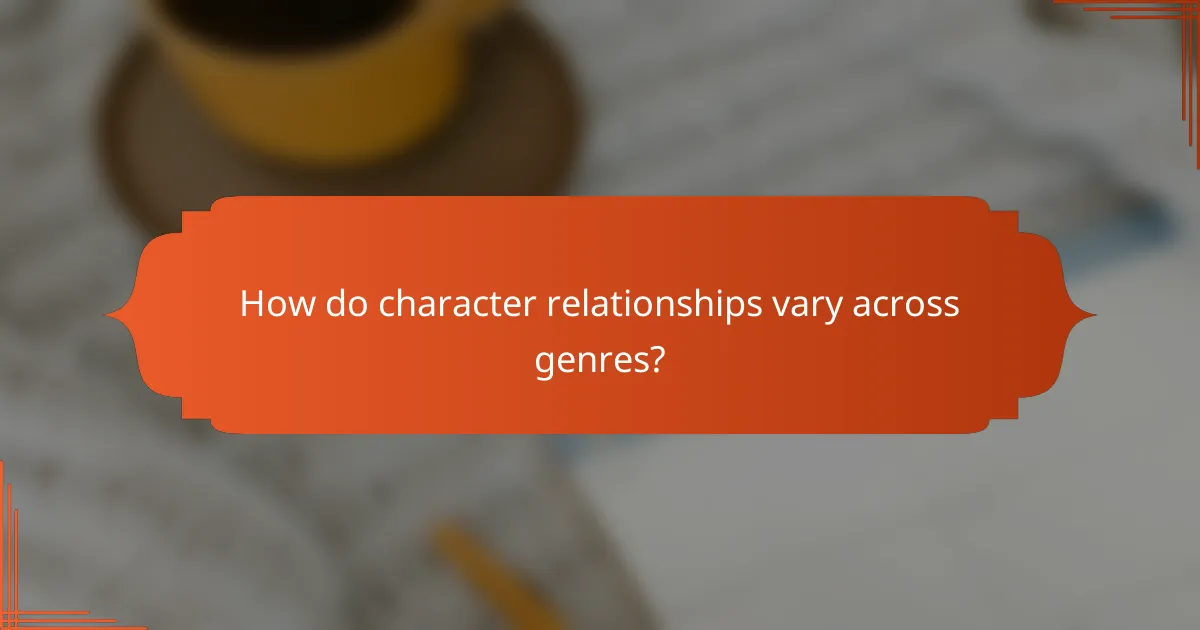 How do character relationships vary across genres?