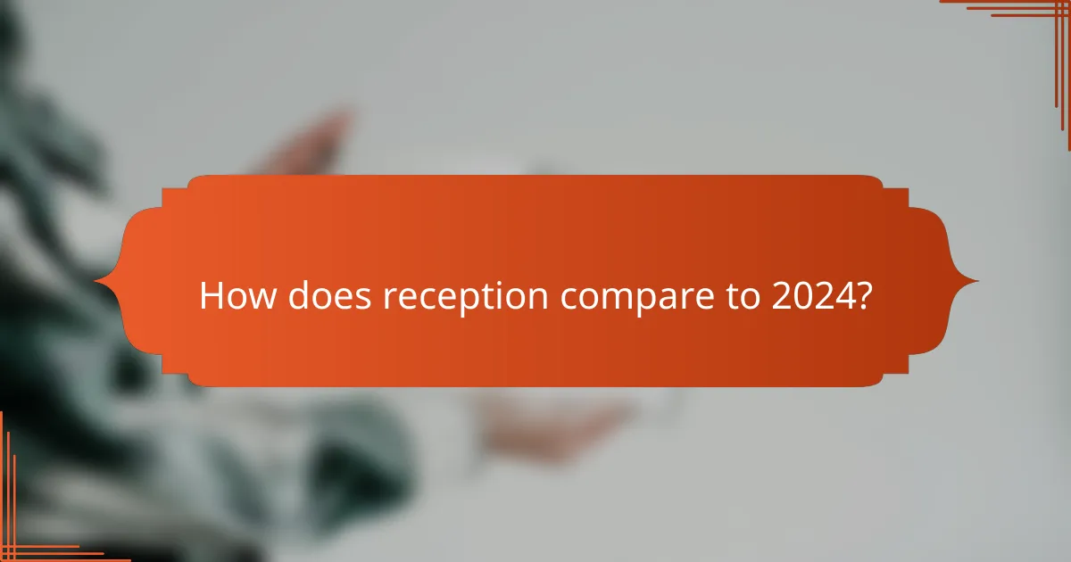 How does reception compare to 2024?