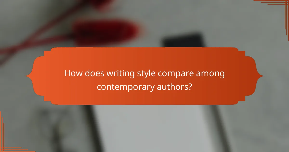 How does writing style compare among contemporary authors?