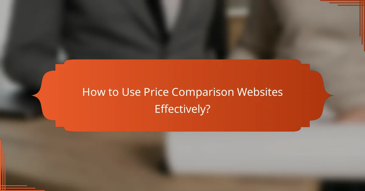 How to Use Price Comparison Websites Effectively?