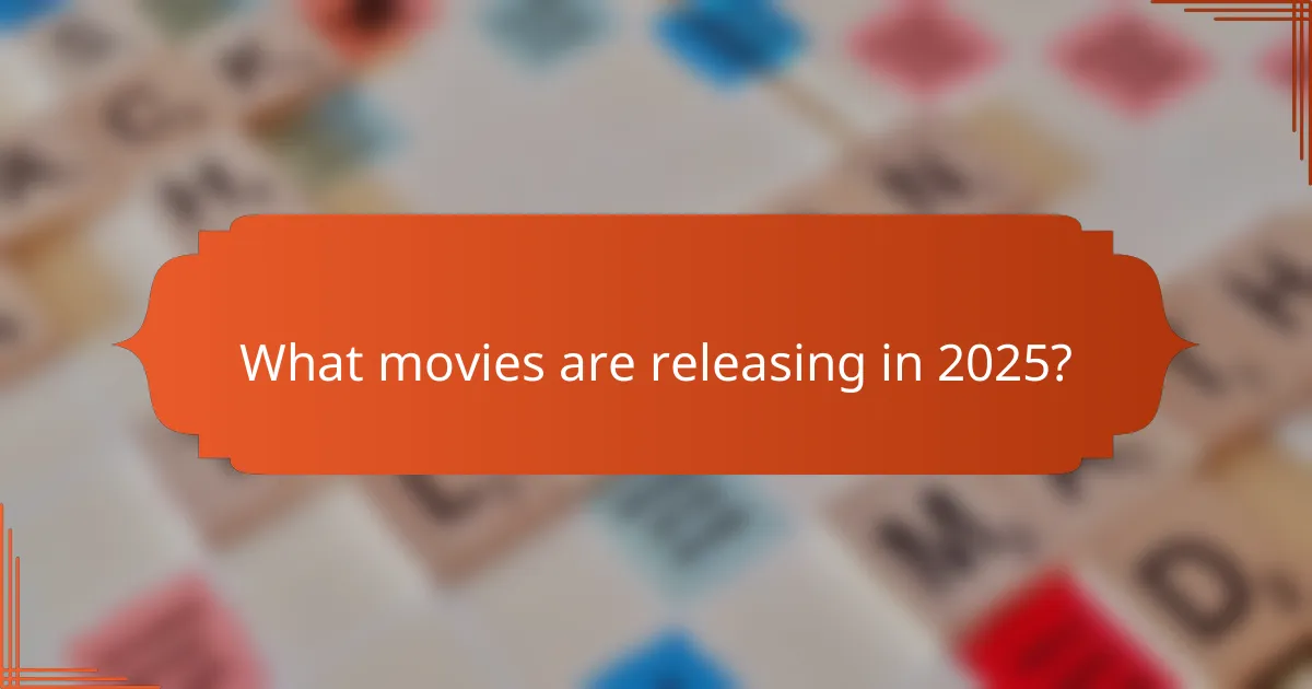 What movies are releasing in 2025?