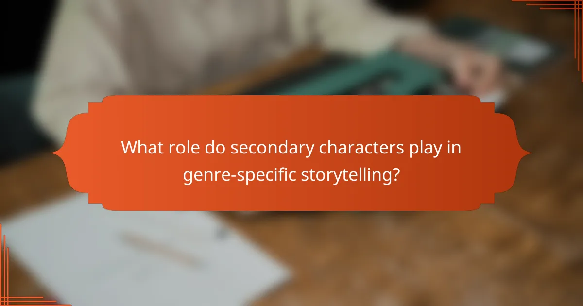 What role do secondary characters play in genre-specific storytelling?