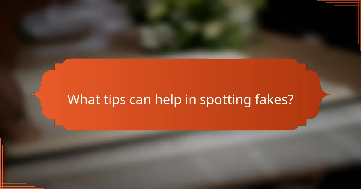 What tips can help in spotting fakes?